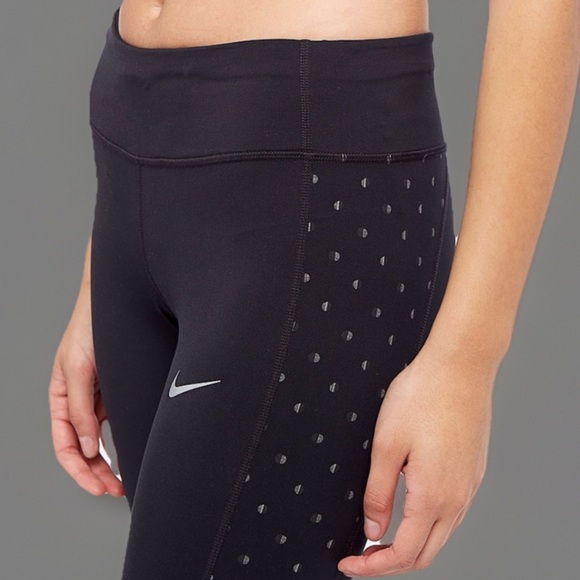 Nike Racer Flash Running Tights Black Polka Dot Pants Womens S Small Workout - Picture 1 of 12